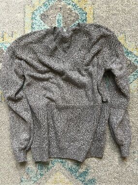 Women's Marled Gray/Taupe V-Neck Sweater